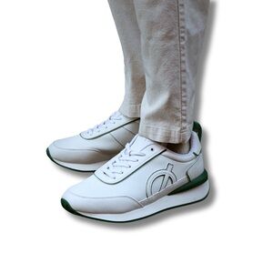 White and Green Men's Sneakers